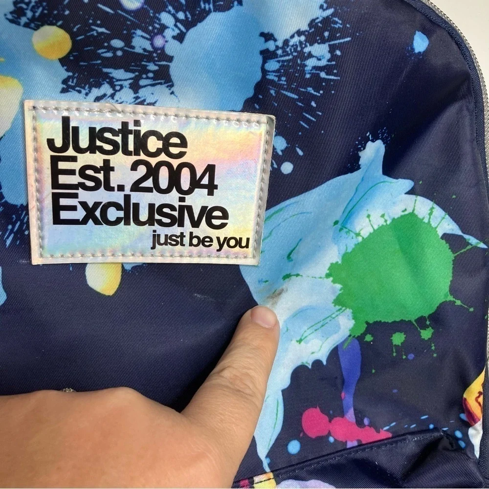 Justice backpack paint splatter design large‎